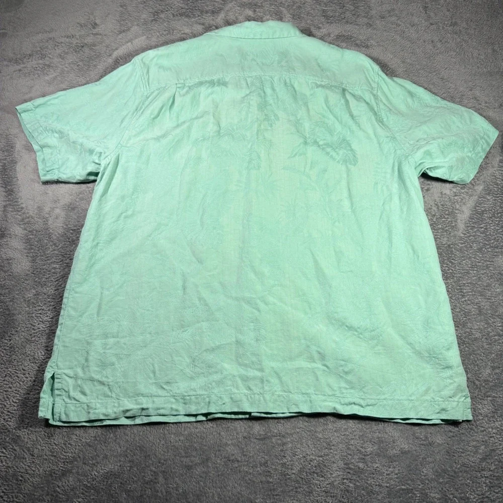 Tommy Bahama Mens XL Silk Tropical Summer Chic Shirt Seafoam Green Short Sleeve - Picture 2 of 6